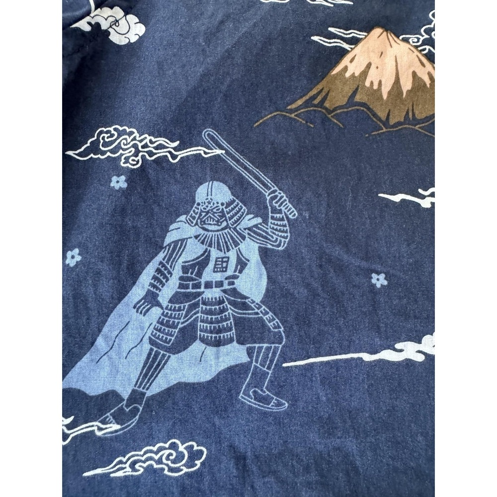 Star Wars Shirt Mens Medium Blue Darth Vader Stormtrooper Short Sleeve Button Up - Picture 5 of 9